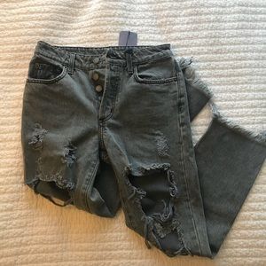 Carmar Ripped Gray Denim Jeans Size 26